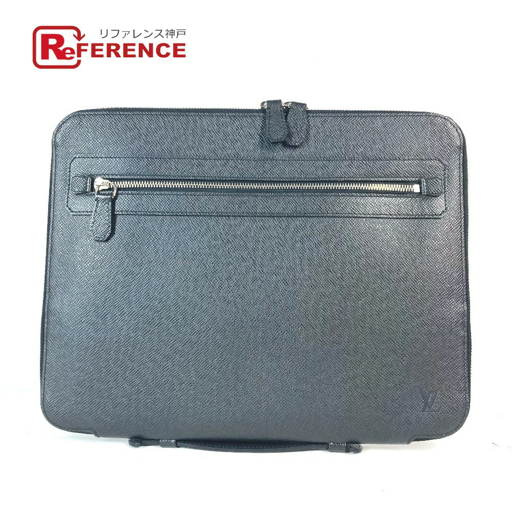 LOUIS VUITTON Taiga Vladimir Business Bag Document PC Case Clutch Ardoise Black